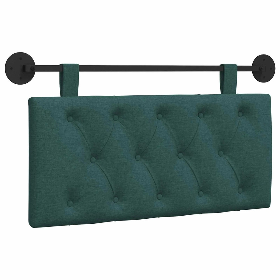 vidaXL Hängendes Kopfteil in Dunkelgrün aus Stoff und Holz, Modernes Polsterpaneel für Schlafzimmer, Breite: 90 cm, Höhe: 55 cm, Tiefe: 7 cm - Bild 2