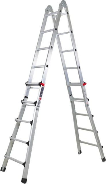 PROREGAL APOLLO 3-in-1 Mehrzweckleiter aus Aluminium in Silber, 5,2 Meter Höhe, Traglast 150 kg - Bild 1