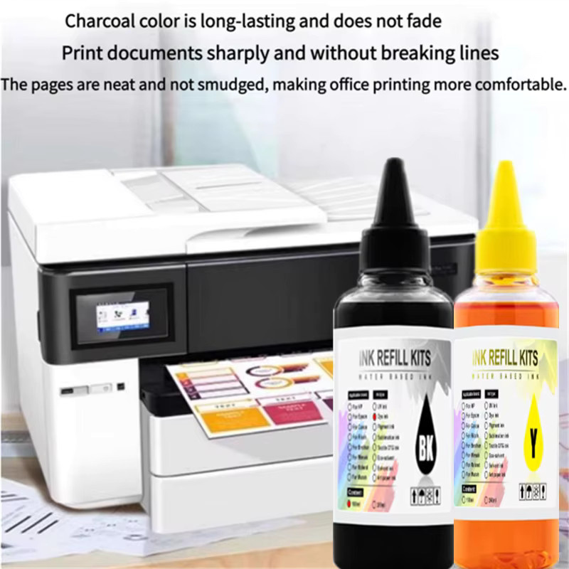 CFINK Universelles Drucker-Tinten-Nachfüllset CISS Kit für HP Canon Epson Brother Tintenstrahl-Tankpatronen, Multicolor, 100 ml - Bild 3
