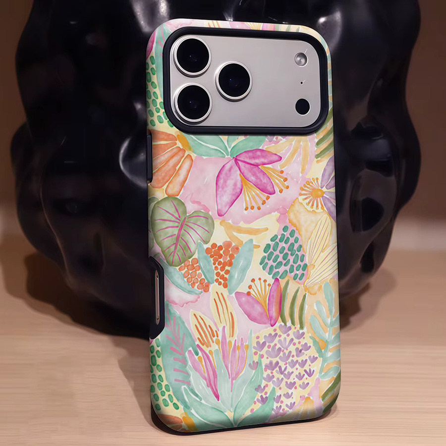 Potdemiel Floral Breeze Handyhülle für iPhone 17 16 15 14 13 Pro Max Plus, robuste doppelschichtige magnetische Hülle, Multicolour - Bild 2