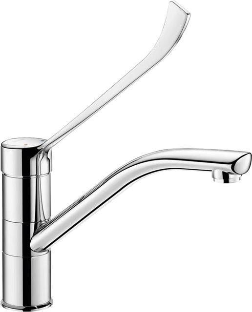 Delabie SPT Einhebelmischer mit Schwenkauslauf und Hygienehebel in Chrom, Farbe: Silber, Höhe: 15,5 cm, Länge: 23,0 cm - Bild 1