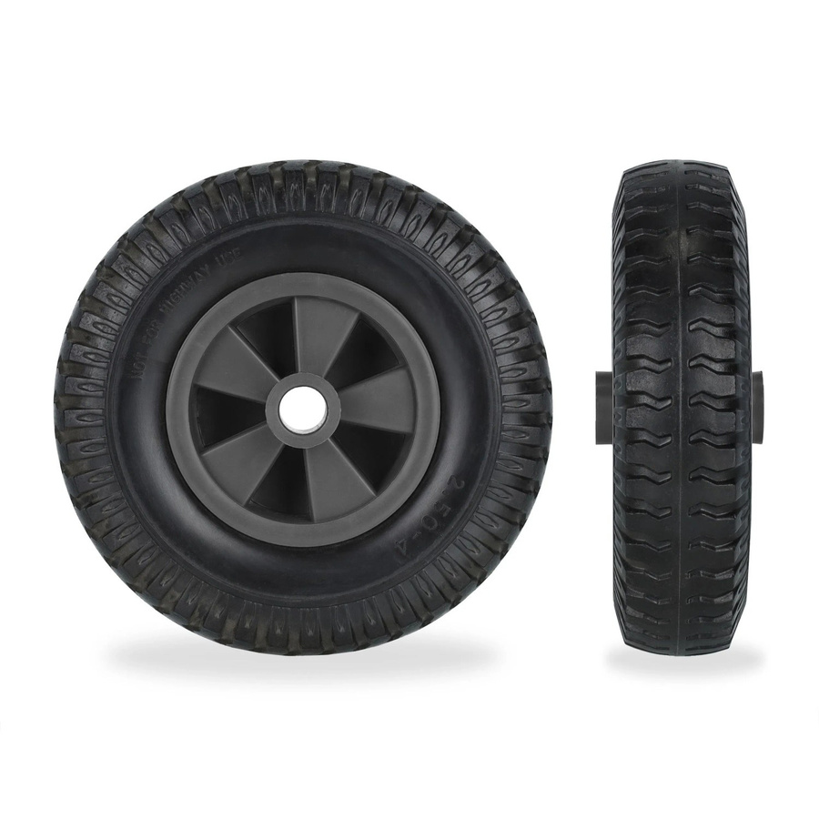 Relaxdays 2er Set Sackkarrenrad aus Vollgummi in Schwarz, Pannensicher, Durchmesser: 22 cm, Breite: 6 cm - Bild 2