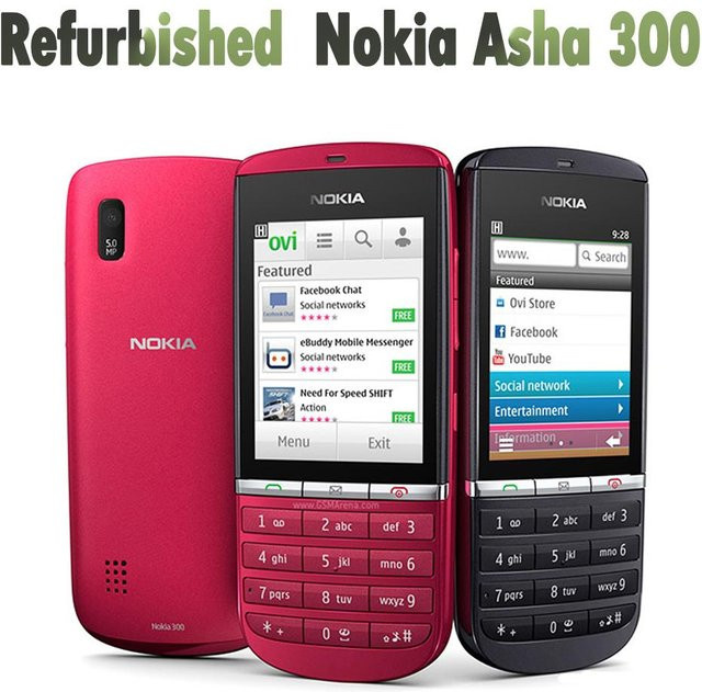 Nokia Asha 300 3G Feature Phone Mobiltelefon Refurbished Schwarz mit 1 SIM Card - Bild 1