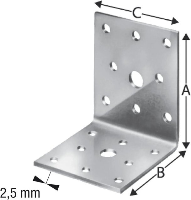 Simpson Winkelverbinder AC aus feuerverzinktem Stahl, Farbe: Silber, B/T/H: 6,5 x 6,5 x 5,5 cm - Bild 1