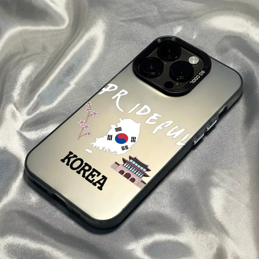 Handyhülle im Koreanische Flagge Reisepass Design für Apple iPhone 17 16 15 14 13 12 11 Pro Max Matt Laser Aurora Funda in Weiß - Bild 4