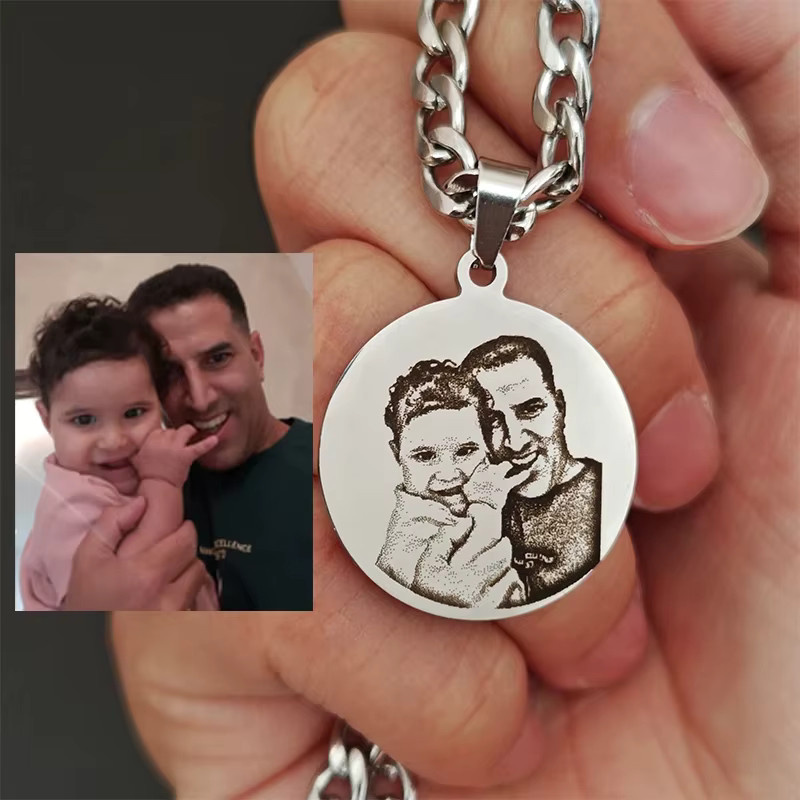 Halskette und Anhänger Edelstahl, Bicolor, Unisex - Bild 3
