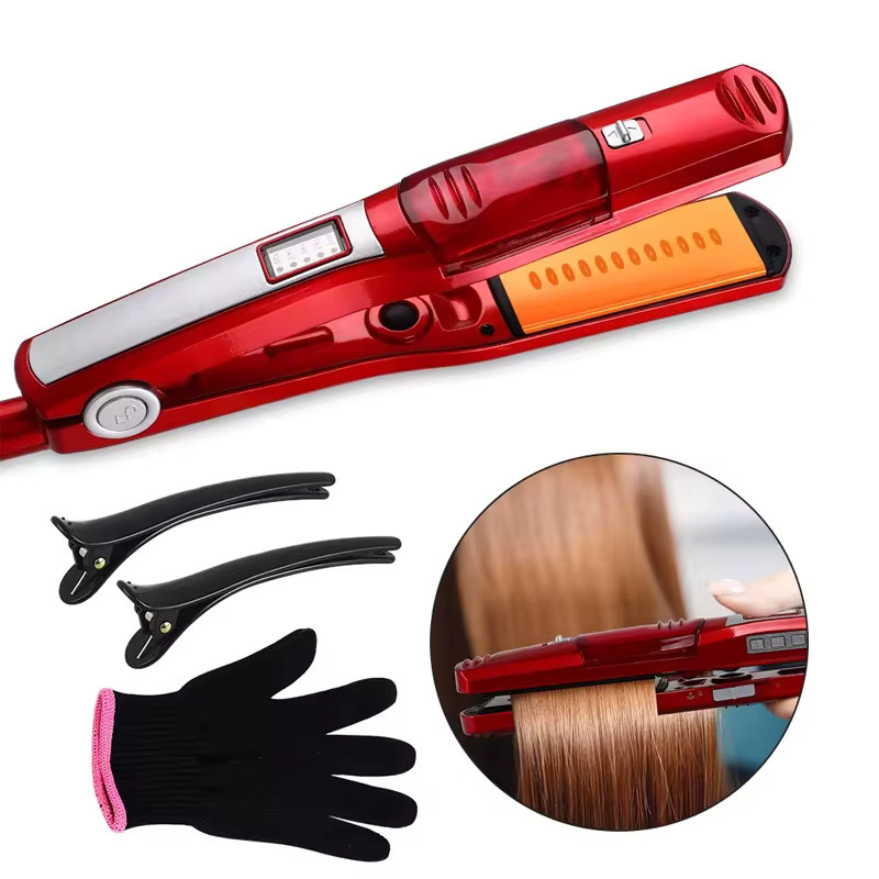 2-in-1 Haarglätter mit Dampfpflege, Rot - Bild 5