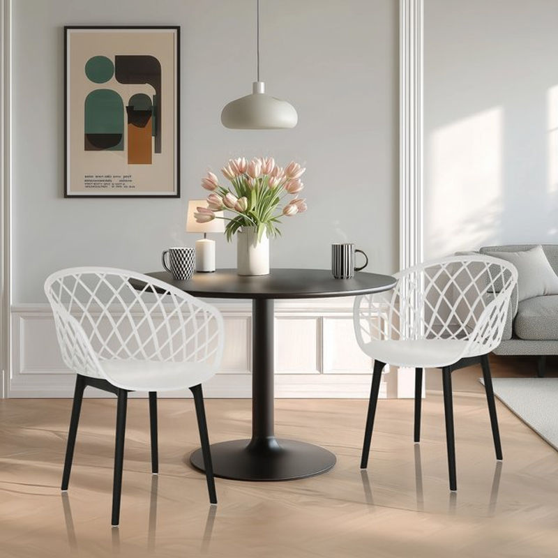 hjh OFFICE Schalenstuhl in Beige aus Kunststoff im skandinavischen Design ohne Armlehnen - Bild 2