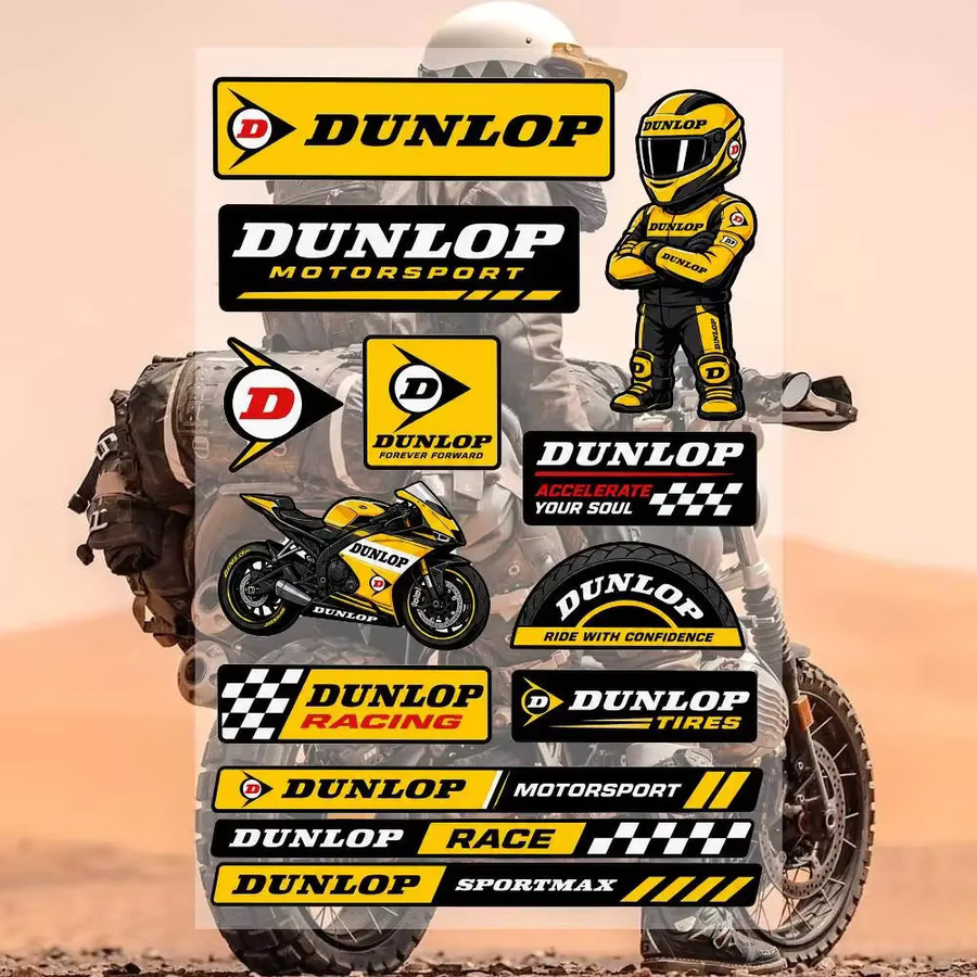 Dunlop Wasserfeste Graffiti PVC-Aufkleber in Multicolour für Auto, Motorrad, Skateboard und Helm - Bild 2