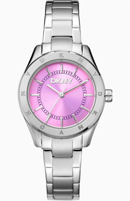 DKNY Armbanduhr, Quarz, Edelstahl, Pink, 30 mm, Damen - Bild 1
