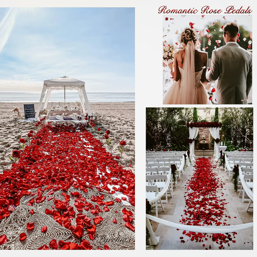 100 Stück Künstliche Rosenblätter aus Seide in Rot für Hochzeiten, Dekorationen und DIY-Geschenke - Bild 3