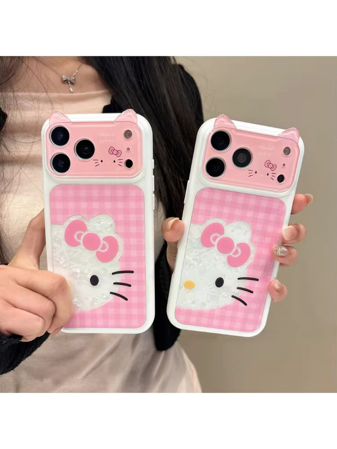 Sanrio Hello Kitty Handyhülle mit Katzenohren für iPhone 17 Pro 16 15 Pro Max in Pink, stoßfeste Acryl-Schutzhülle - Bild 5