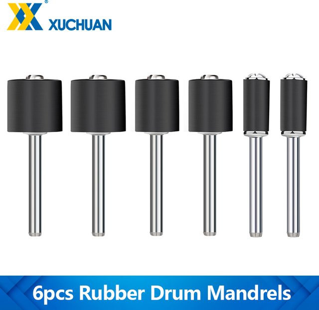 xcan Trommel-Gummidorn Set in Schwarz, 6 Stück mit 3,175 mm Schaftstange, passend für Dremel-Zubehör und Drehwerkzeuge - Bild 1
