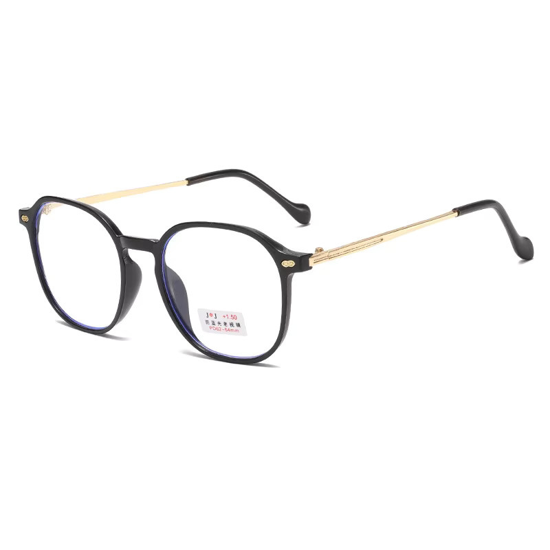 CHUANCHEN Lesebrille, Rund, Vollrand, Kunststoff, Schwarz, Damen - Bild 2