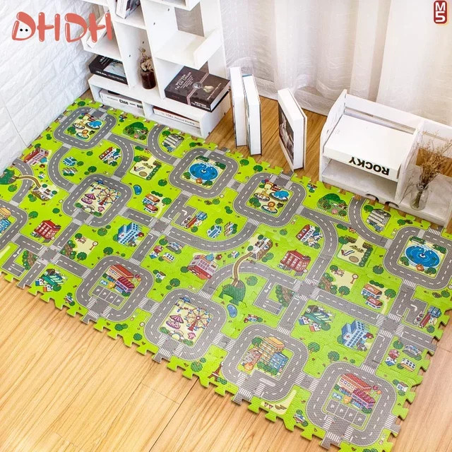 DHDH Baby Spielen Matte, Kinder Teppich, 9-teiliges Set, Schaumstoff, Bunt / Mehrfarbig - Bild 1