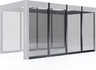 SunElements Wand für Pavillon SunCover Modern aus Polycarbonat und Aluminium, Farbe: Schwarz, Breite: 4 m - Bild 1