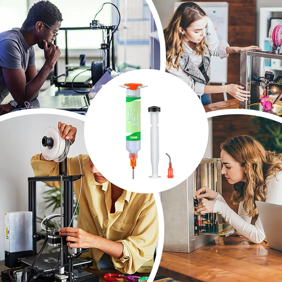 Langlebiges 3D-Drucker-Schmierfett und geräuscharmes Spritzenöl für Lager, Schienen und Graviermaschinen in Weiß - Bild 4