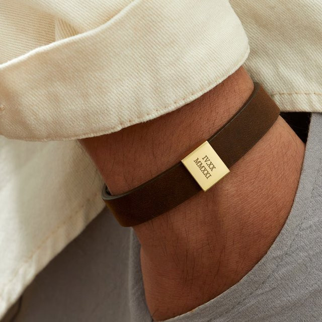 Qitian Armband, Leder, schwarz, Herren - Bild 1