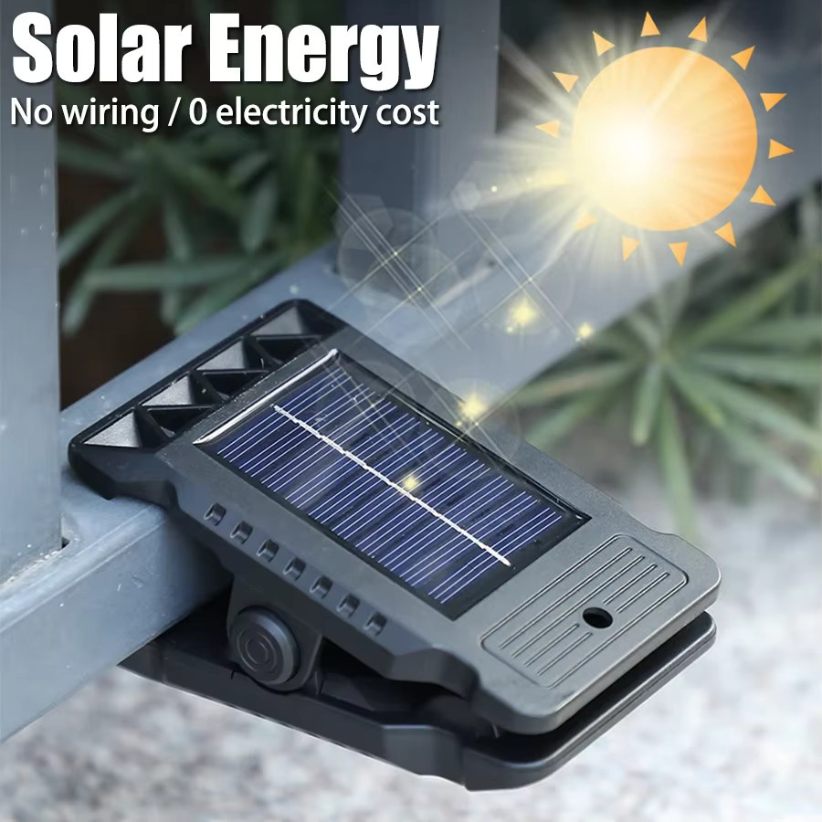 XIWANGFIRE LED Solar Gartenleuchte mit Bewegungssensor und Clip-On Funktion, Wasserdichte Solarclipleuchte in Schwarz für Zaun und Camping - Bild 3