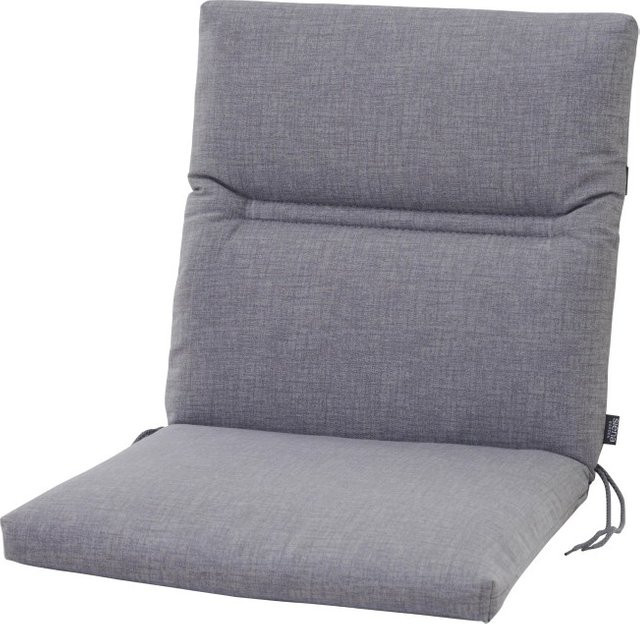 Siena Garden Sesselauflage Comfort Grau, gesteppt, wetterfest und UV-beständig, B/T/H: 96 x 48 x 7 cm - Bild 1