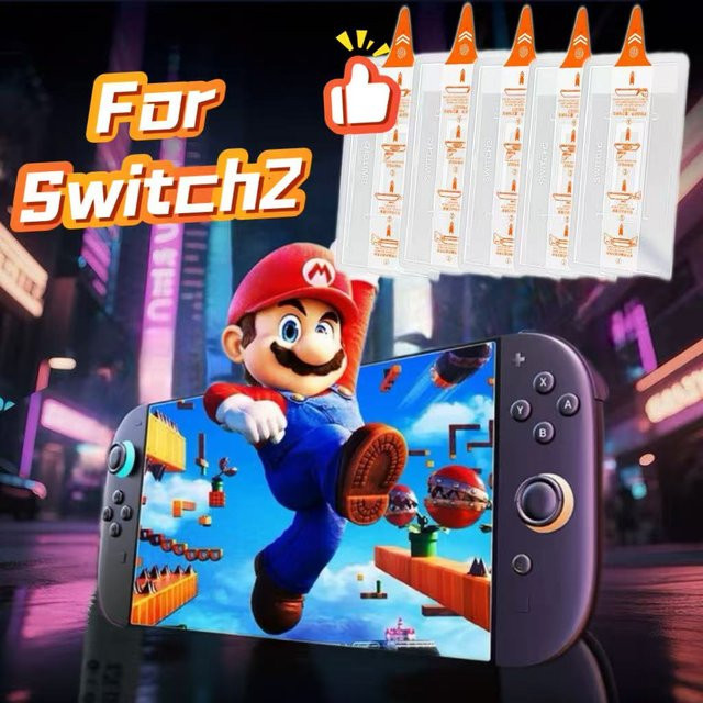 5 Stück Switch2 Displayschutzfolie aus gehärtetem Glas mit 9H Härte, transparent, inklusive Ausrichtungsset für 7,9 Zoll Displays - Bild 1