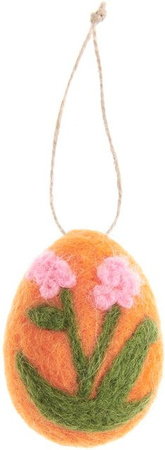Rico Design Oster-Aufhänger Ei mit Blumenmotiv aus Filz in Orange