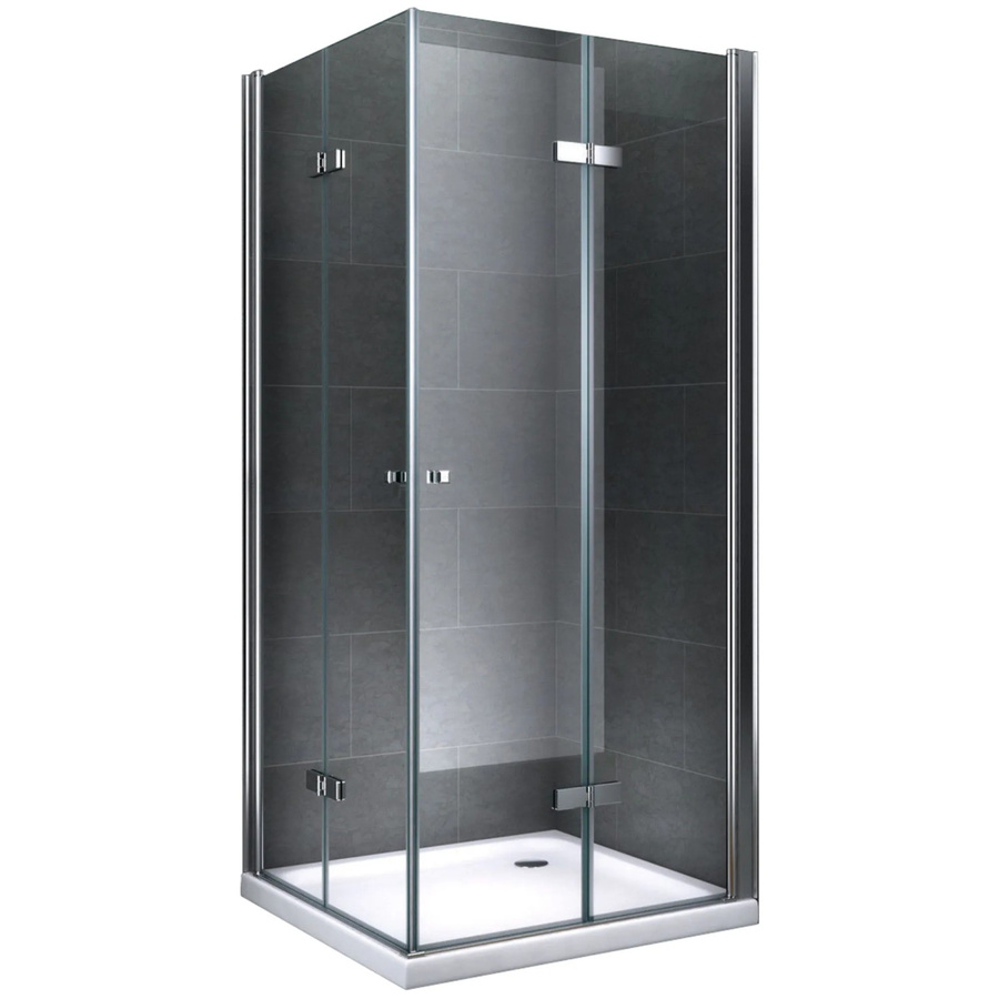 Dein Bau Projekt Duschkabine Quadrat Klarglas Silber B: 80 cm, T: 80 cm, H: 190 cm - Bild 2