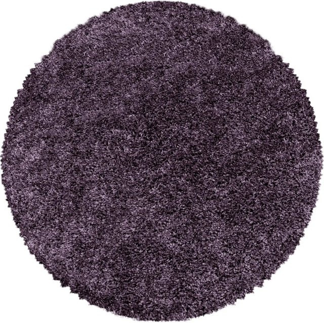 Ayyildiz Hochflorteppich Sydney modern rund in Violett Durchmesser: 80 cm - Bild 1