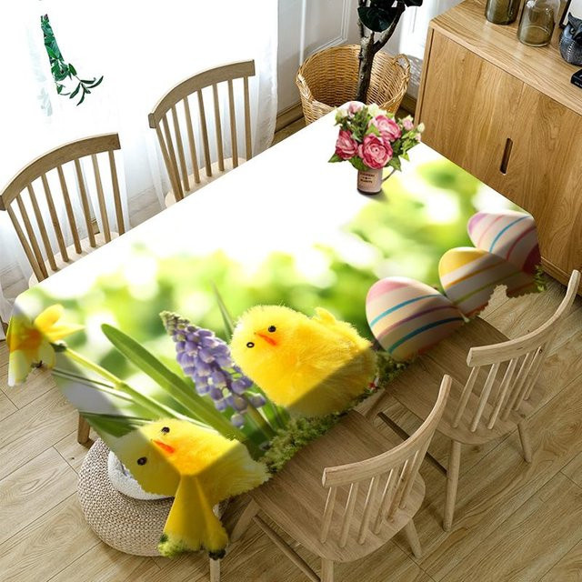 Wasserdichte Tischdecke Your Warm Home mit Meeresblick Muster, Papagei und Elefant Design, Mehrfarbig, Rechteckig, Breite: 40 cm - Bild 1
