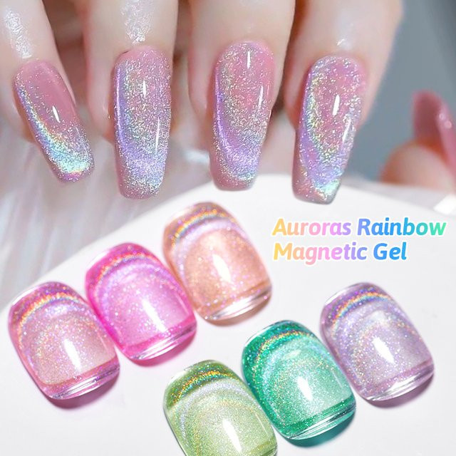 Auroras Regenbogen Magnetischer Gel Nagellack, 7 ml, Glänzend - Bild 1