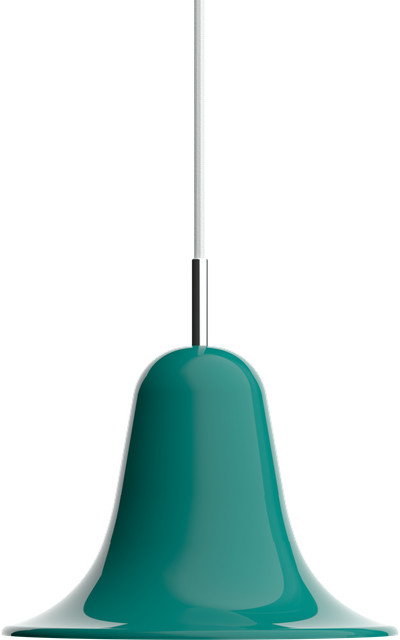 Verpan Pantop 23 Pendelleuchte in Grün und Silber mit dimmbarer LED und E14 Fassung - Bild 1