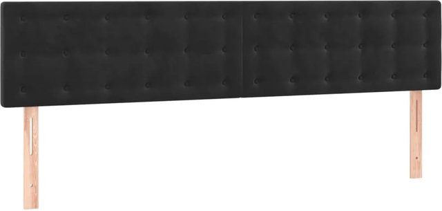 vidaXL LED Kopfteil in Schwarz aus Samt mit USB-Ladeport und integrierter Beleuchtung, B: 180 cm, T: 5 cm, H: 78-88 cm - Bild 1