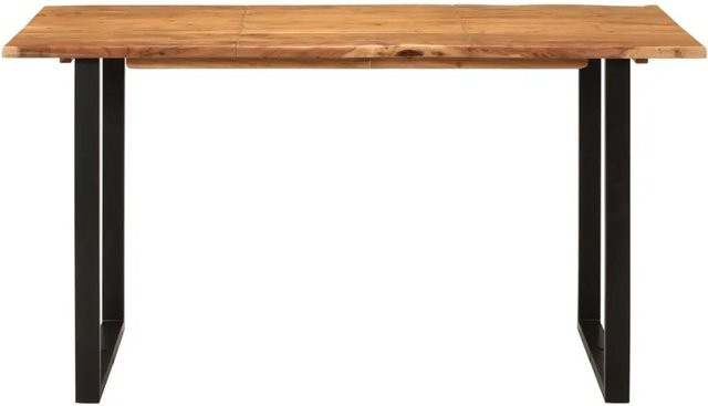 vidaXL Esstisch aus massivem Akazienholz in Schwarz, B/T/H: 140 x 70 x 76 cm - Bild 1