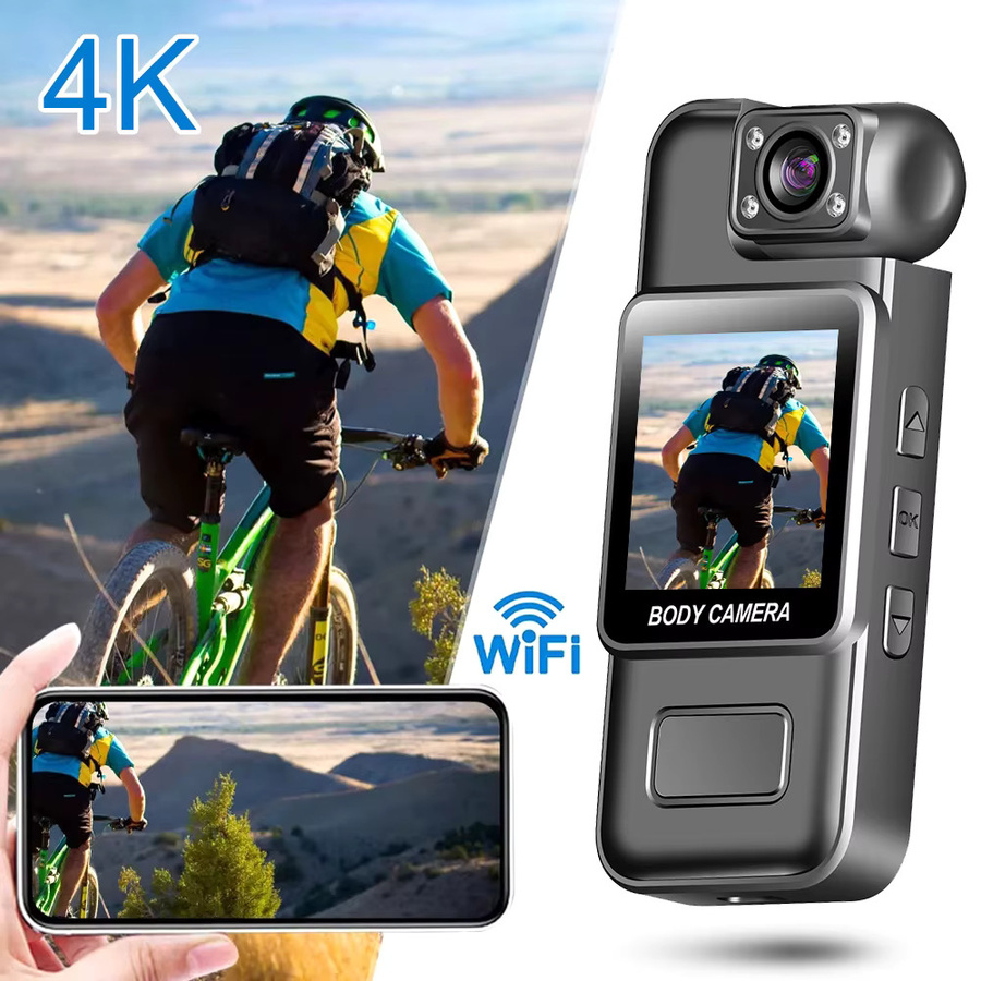 CUGUU Ultra HD 4K Action Kamera mit Wifi und 180 Grad drehbarer Linse, tragbarer Mini Video Rekorder in Schwarz - Bild 3