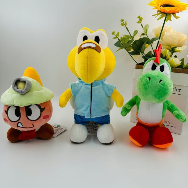 TAKARA TOMY Super Mario Paper Mario Stil Flaches Plüsch-Set, 2D Yoshi, Goomba, Koopa Troopa Stoffpuppen, Set / Bundle - Bild 1