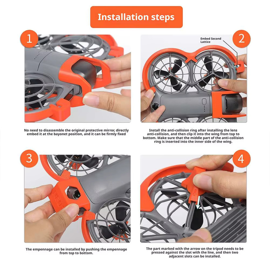 DJI NEO2 Antikollisionsring Spirale Klingenschutzabdeckung in Orange - Bild 2