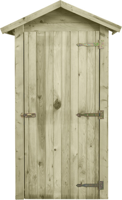 Gerätehütte als Gartenschrank aus Kiefernholz in Braun, B/T/H: 100 x 70 x 220 cm - Bild 1