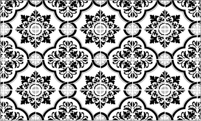MySpotti Küchenrückwand Profix Cucina Elena in Fliesenoptik, Schwarz-Weiß, B/H: 100 x 60 cm - Bild 1