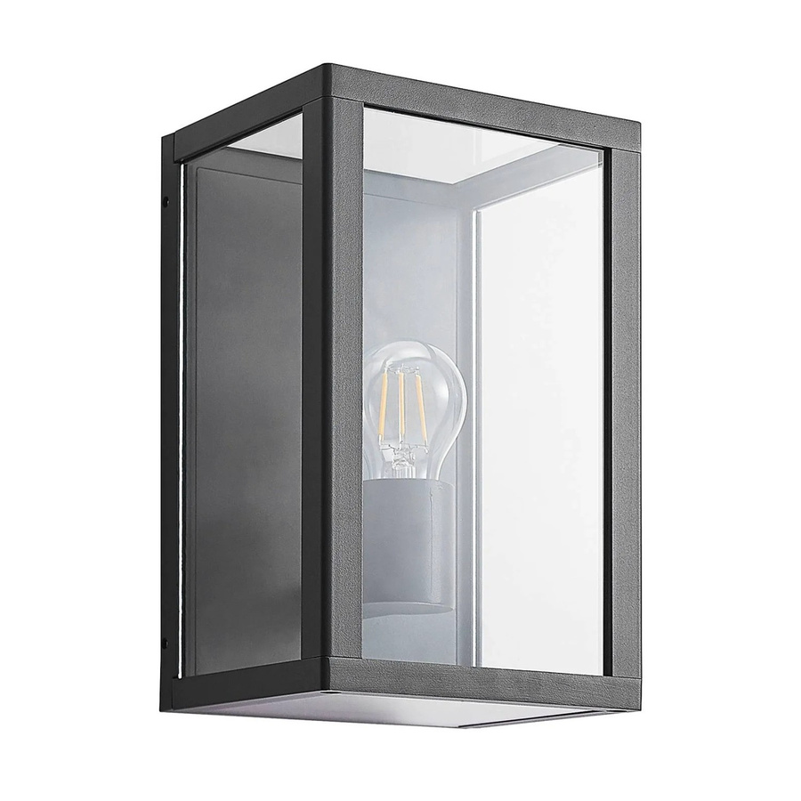 Lindby Wandleuchte Giavanna Außen Schwarz Aluminium und Glas Modern E27 IP44 - Bild 2