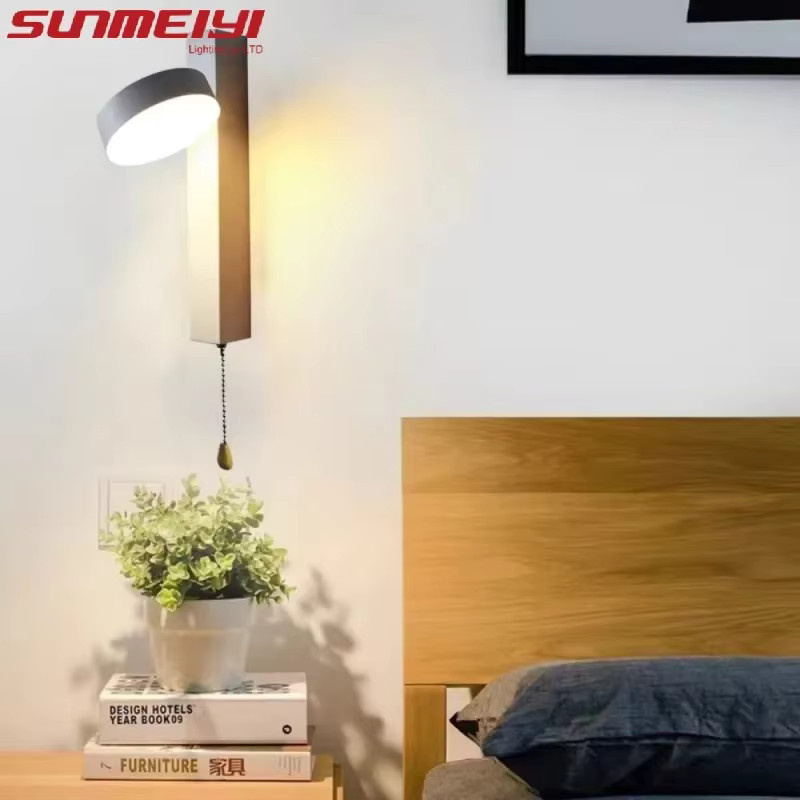OSABO Moderne LED Wandlampe im Nordic Design mit Zugschnur Schalter, verstellbar, Weiß oder Schwarz - Bild 2
