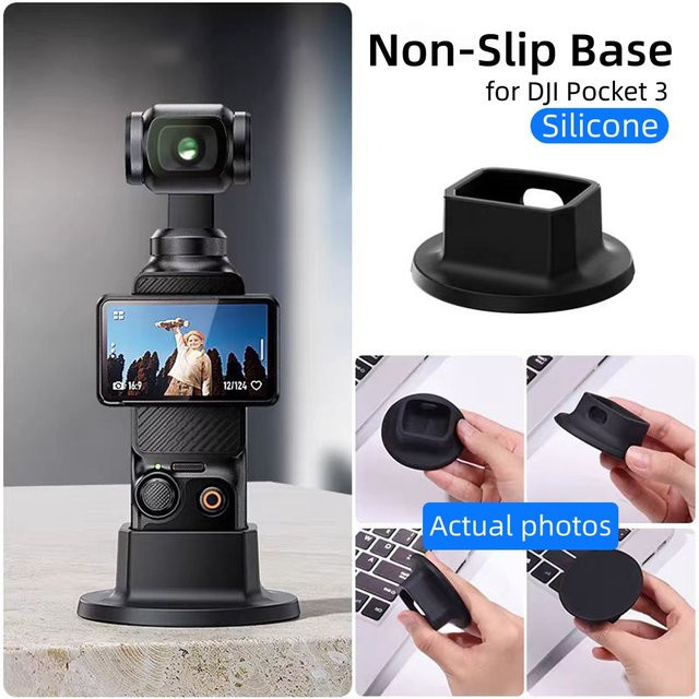 DJI OSMO Pocket 3 Kamerazubehör: Rutschfeste und stabile Gummi-Basis als Verlängerungsständer in Schwarz - Bild 1