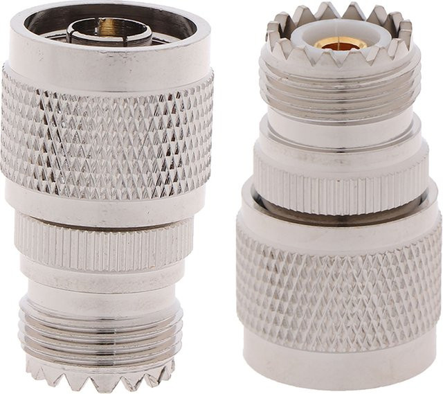 RF Adapter N Stecker auf UHF Weiblich SO-239 Jack in Silber - Bild 1