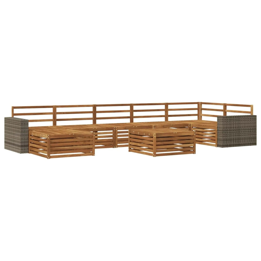 vidaXL Outdoor-Sofagarnitur aus Akazienholz in Braun, 8-teiliges Set mit Tisch und Ecksofa - Bild 2