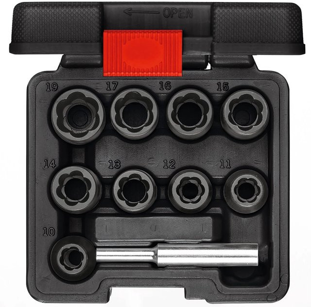 Gedore RED Ausdreher-Satz 1/2 Zoll aus Chrom-Molybdänstahl, 10-teilig, Schwarz - Bild 1