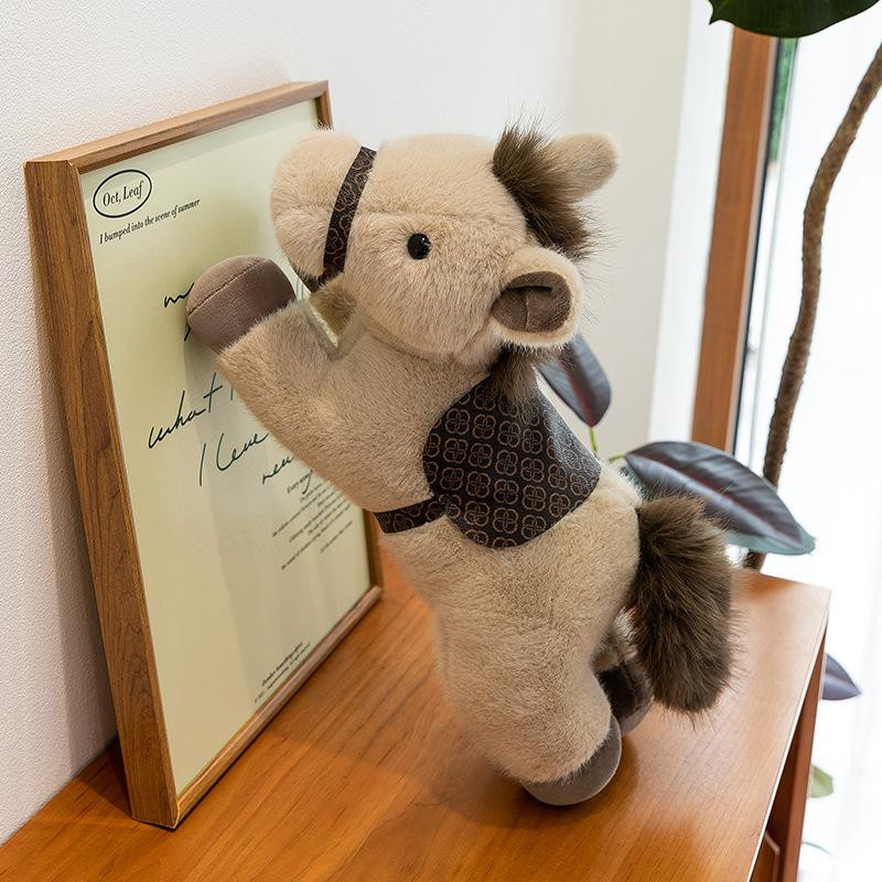 Bai Fen Bai Maskottchenpuppe Pony Plüschtier, 30cm, khaki - Bild 3