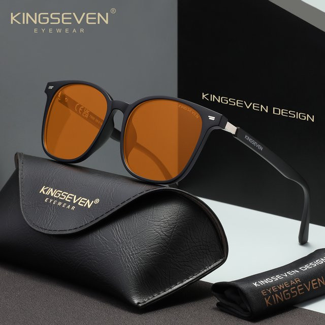 KINGSEVEN Korrektionsbrille, Vollrand, Square, Kunststoff, Unisex, Schwarz, Transparent - Bild 1