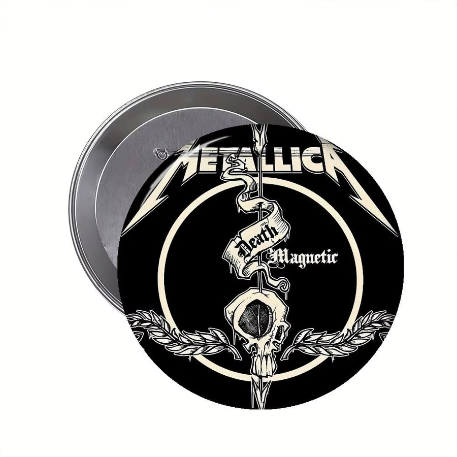 Brosche Metallica Cartoon Anime, Schwarz, Rund - Bild 6