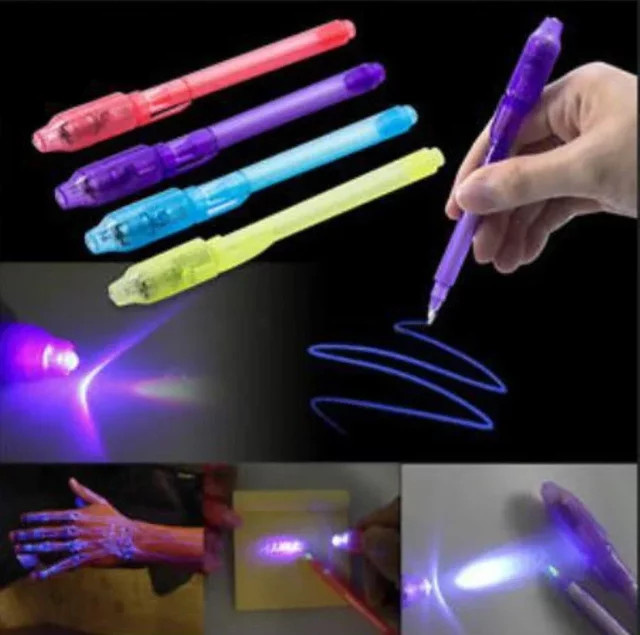 4er-Set Leuchtende UV-Unsichtbare-Tinte-Stifte in Lila für Kinder zum Zeichnen und Lernen - Bild 1