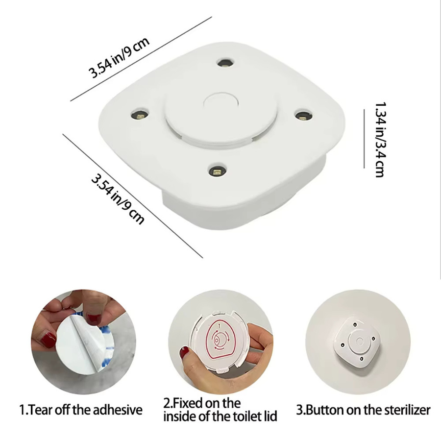 Tragbarer UVC-Toilettensterilisator mit LED-Schüssellicht, USB wiederaufladbare UV-Lampe für Badezimmer und Reisen, Weiß - Bild 2
