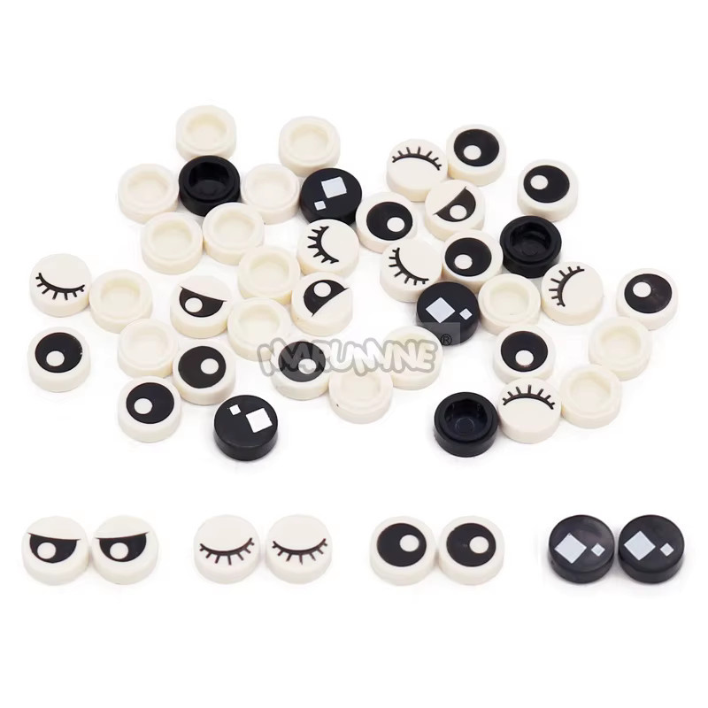 Marumine Cartoon Eyes MOC-Ziegel, Modellzubehör, 1 x 1 runde Fliesen - Bild 3